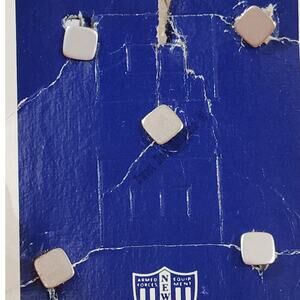 Vintage Brushed Nickle Shirt Studs, Set of 5. 5/16" x 5/16" On Original Card